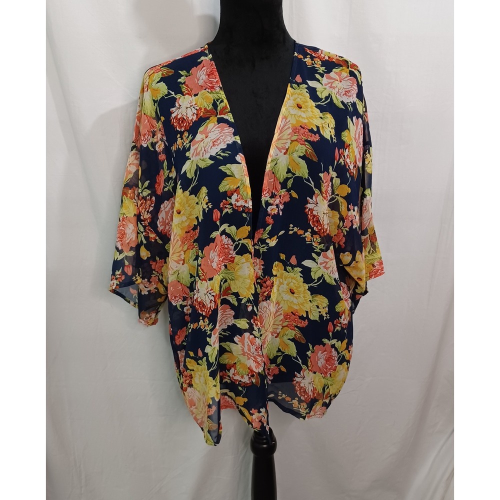 Women's‎ S & S Clothing Floral Sheer Tropical Beach Swimsuit Coverup Size Large